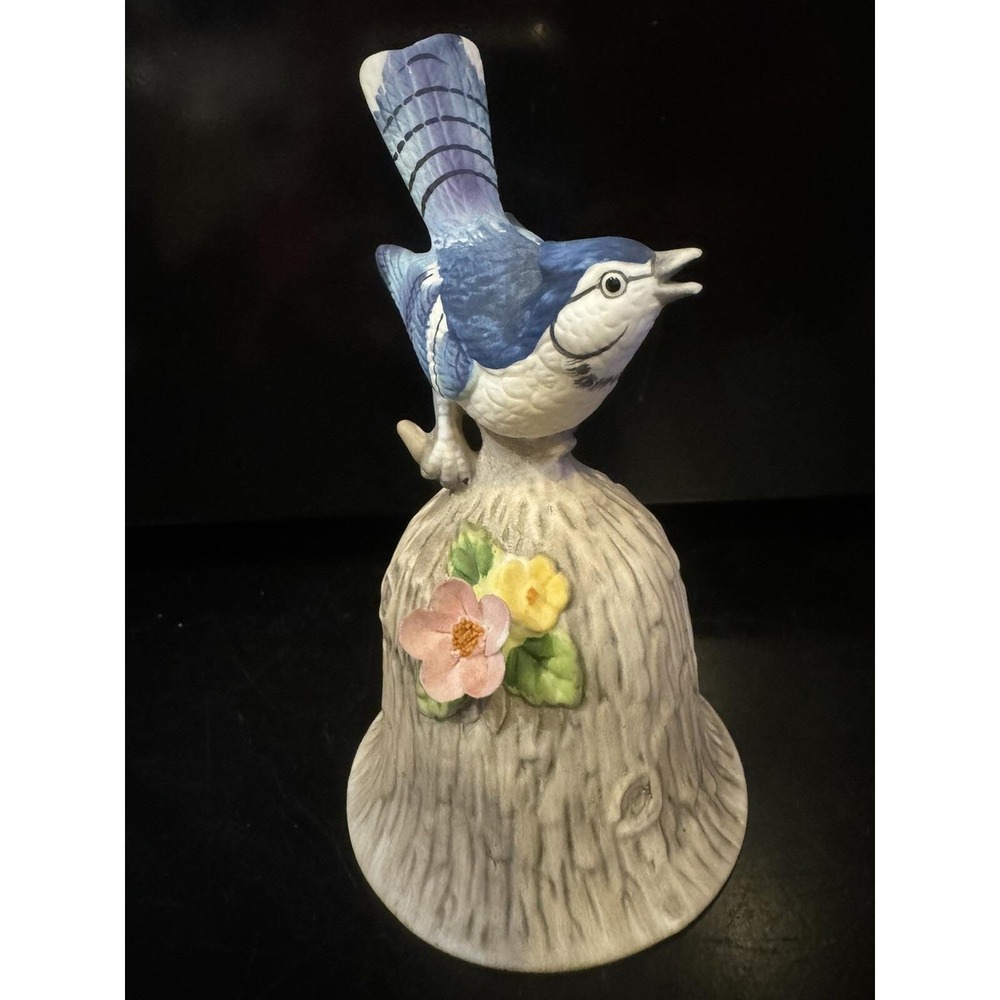 Towle Fine Bone China Blue Jay Bell 4.75 Inches Tall